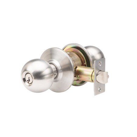Commercial Knob Grade 2 Entry Function In Satin Stainless Steel Finish